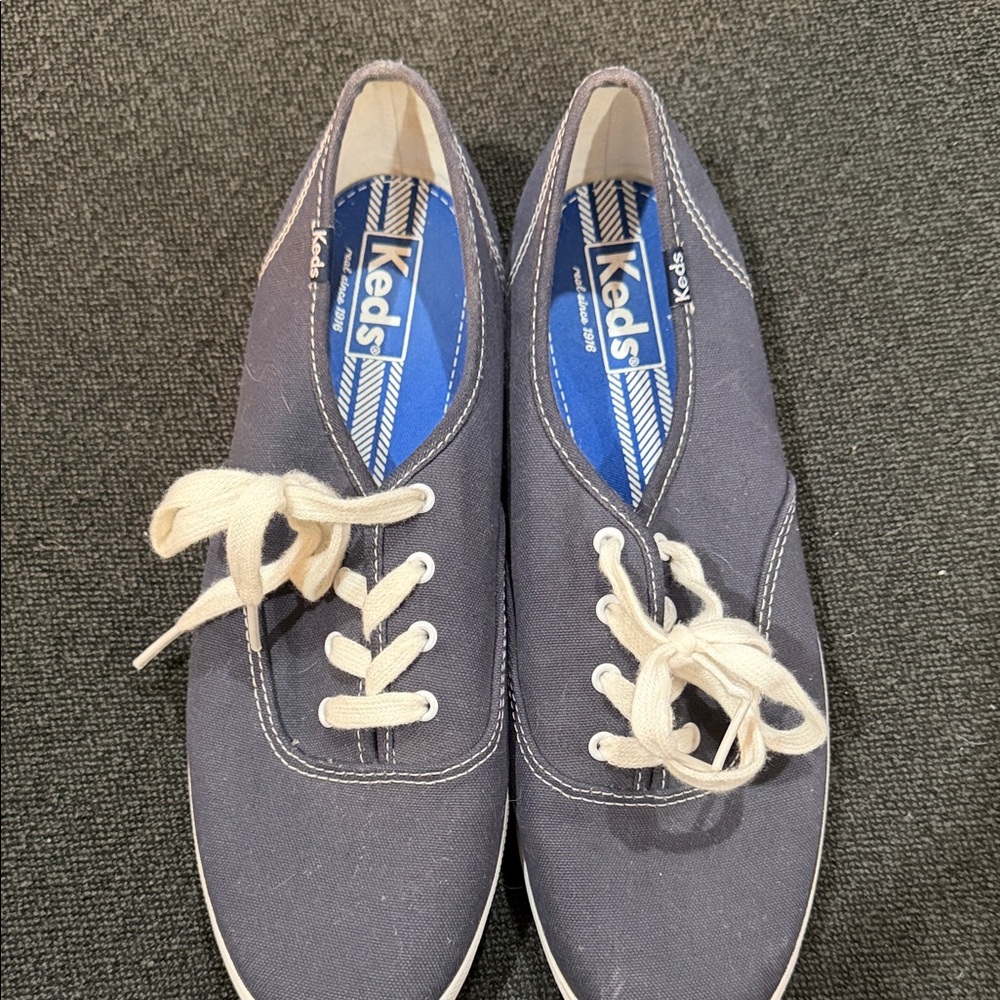 Keds Navy Canvas Sneakers with White Laces